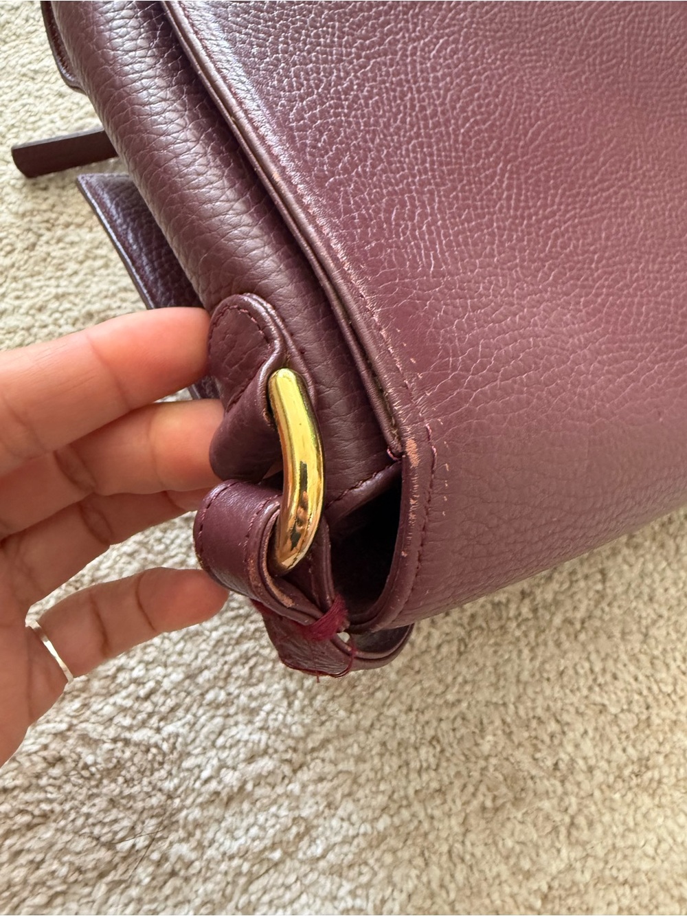 Cuyana Burgundy Leather Crossbody Bag - Picture 9 of 12